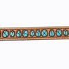 LC-ADBLF126 Western Tooled Leather Belt - Turquoise Stone Inlay Design