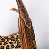 ADBGI112 Sage Western Hobo Bag - Genuine Leather with Tan Hair-On Hide & Tooled Strap