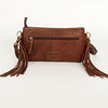 ADBGA188 American Darling Southwestern Wool & Leather Fringe Crossbody Bag with Hand-Tooled Flap