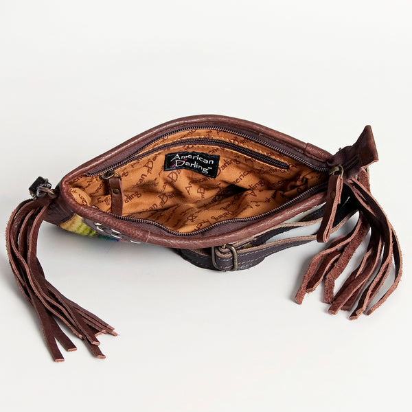 ADBGA189 American Darling Hand Tooled Leather Saddle Blanket Small Cross body Bag