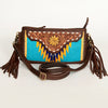 ADBGA189 American Darling Hand Tooled Leather Saddle Blanket Small Cross body Bag