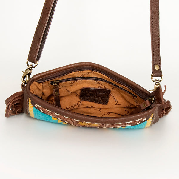 ADBGA189 American Darling Hand Tooled Leather Saddle Blanket Small Cross body Bag