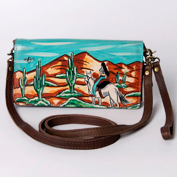 ADBGM169 Hand-Painted Leather Crossbody Purse - Multiple Western Scene