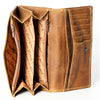 LC-ADBGZ404B Hand-Tooled Two-Tone Leather Women Wallet - Western Floral Design