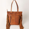 ADBGA190 American Darling Hand Tooled Leather Hair-On Cowhide Tote Bag