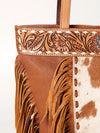 ADBGA190 American Darling Hand Tooled Leather Hair-On Cowhide Tote Bag