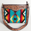 ADBGA201 American Darling Hand Tooled Saddle Blanket Genuine Leather Messenger Bag