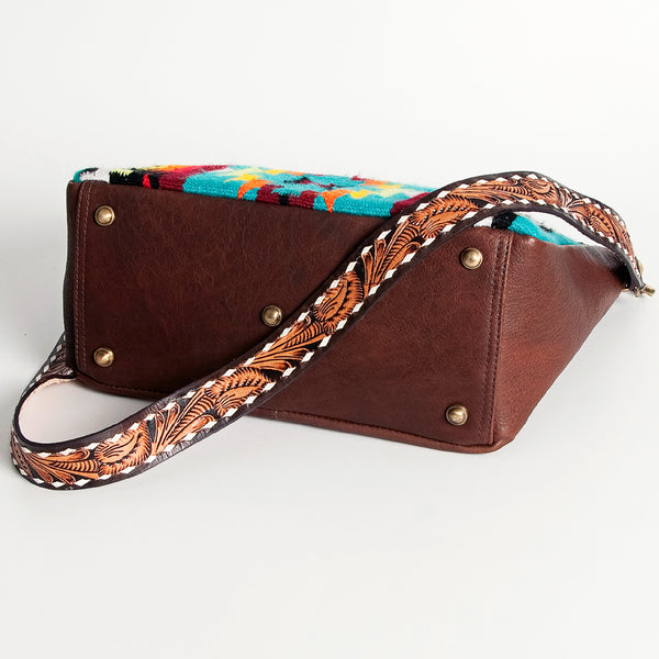 ADBGA201 American Darling Hand Tooled Saddle Blanket Genuine Leather Messenger Bag