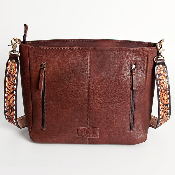 ADBGA201 American Darling Hand Tooled Saddle Blanket Genuine Leather Messenger Bag