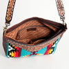 ADBGA201 American Darling Hand Tooled Saddle Blanket Genuine Leather Messenger Bag