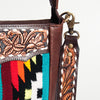 ADBGA201 American Darling Hand Tooled Saddle Blanket Genuine Leather Messenger Bag