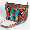 ADBGA201 American Darling Hand Tooled Saddle Blanket Genuine Leather Messenger Bag