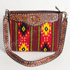 ADBGA201 American Darling Hand Tooled Saddle Blanket Genuine Leather Messenger Bag