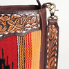 ADBGA201 American Darling Hand Tooled Saddle Blanket Genuine Leather Messenger Bag