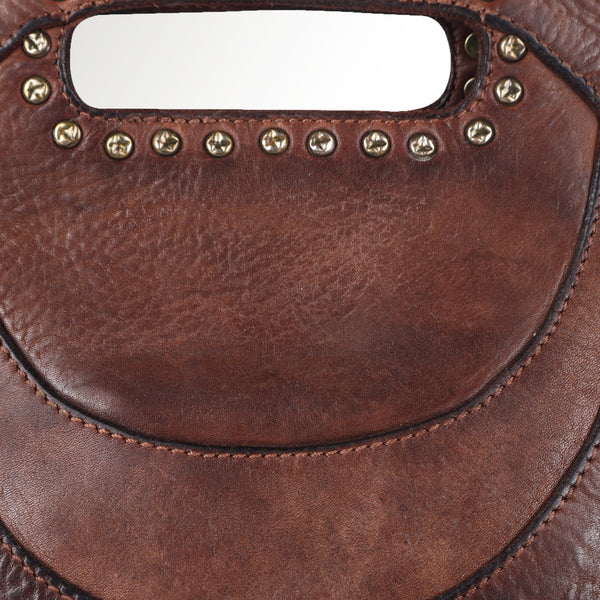 SWC173 Studded Leather Clutch Bag