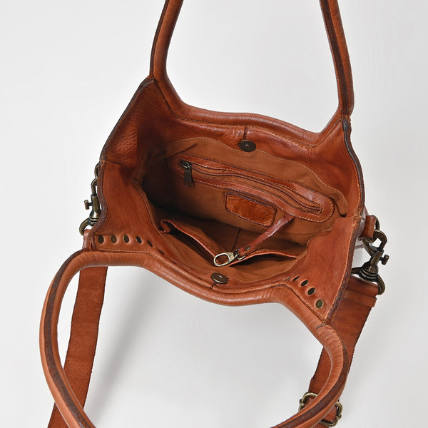 SWC178 Bronzaro - Leather Studded Tote Bag