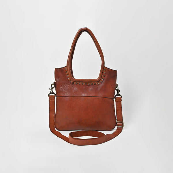 SWC178 Bronzaro - Leather Studded Tote Bag
