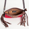 ADBGA203 American Darling Fringed Hand Tooled Leather Saddle Blanket Messenger Bag