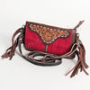 ADBGA203 American Darling Fringed Hand Tooled Leather Saddle Blanket Messenger Bag