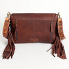 ADBGA204 American Darling Hand Tooled Fringed Genuine Leather Western Small Cross body Bag