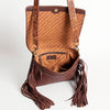 ADBGA204 American Darling Hand Tooled Fringed Genuine Leather Western Small Cross body Bag