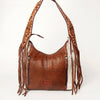 ADBGI112 Sage Western Hobo Bag - Genuine Leather with Tan Hair-On Hide & Tooled Strap
