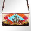 ADBGM112 Hand-Painted Leather Crossbody Clutch - Western Design
