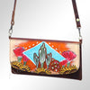 ADBGM112 Hand-Painted Leather Crossbody Clutch - Western Design