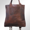 ADBGM119 Genuine Leather Fringe Tote - Western Knotted Strap Shoulder Bag