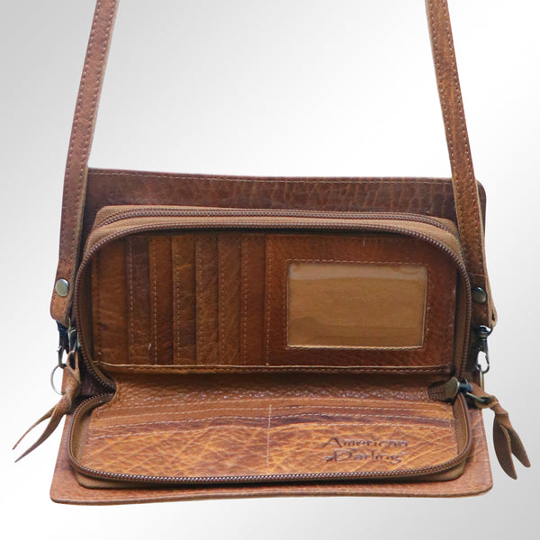 ADBGM169 Hand-Painted Leather Crossbody Purse - Multiple Western Scene