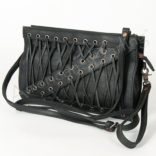 ADBG684 American Darling Handcrafted Lace-Up Western Leather Crossbody Bag