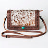 ADBG683A American Darling Cowhide & Leather Crossbody Bag with Turquoise & Studs