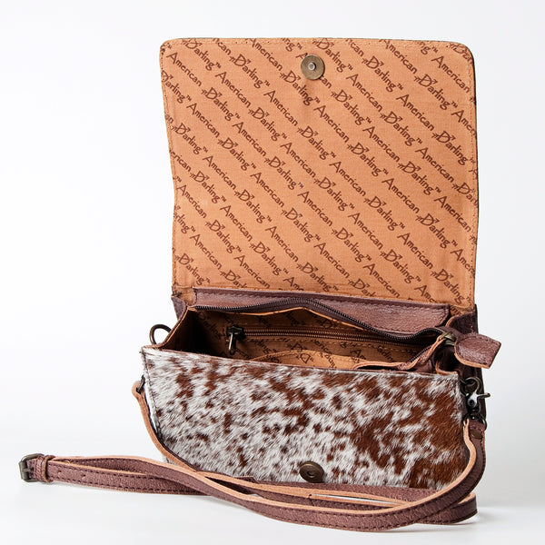 ADBG683A American Darling Cowhide & Leather Crossbody Bag with Turquoise & Studs