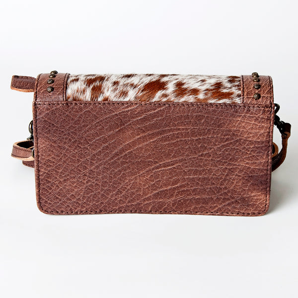 ADBG683A American Darling Cowhide & Leather Crossbody Bag with Turquoise & Studs