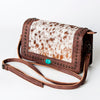 ADBG683A American Darling Cowhide & Leather Crossbody Bag with Turquoise & Studs
