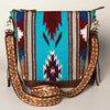 ADBGA205 American Darling Fringed Saddle Blanket Hand Tooled Large Cross body Bag
