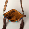ADBGA205 American Darling Fringed Saddle Blanket Hand Tooled Large Cross body Bag