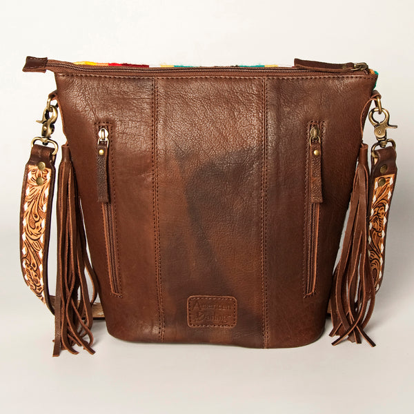 ADBGA205 American Darling Fringed Saddle Blanket Hand Tooled Large Cross body Bag