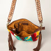 ADBGA205 American Darling Fringed Saddle Blanket Hand Tooled Large Cross body Bag