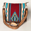 ADBGA205 American Darling Fringed Saddle Blanket Hand Tooled Large Cross body Bag