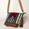 ADBGA205 American Darling Fringed Saddle Blanket Hand Tooled Large Cross body Bag