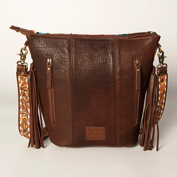 ADBGA205 American Darling Fringed Saddle Blanket Hand Tooled Large Cross body Bag