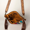 ADBGA205 American Darling Fringed Saddle Blanket Hand Tooled Large Cross body Bag