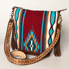 ADBGA205 American Darling Fringed Saddle Blanket Hand Tooled Large Cross body Bag