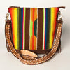 ADBGA205 American Darling Fringed Saddle Blanket Hand Tooled Large Cross body Bag