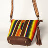 ADBGA205 American Darling Fringed Saddle Blanket Hand Tooled Large Cross body Bag