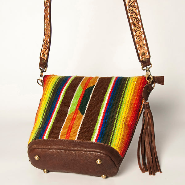 ADBGA205 American Darling Fringed Saddle Blanket Hand Tooled Large Cross body Bag