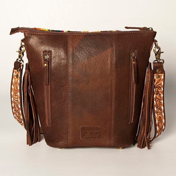 ADBGA205 American Darling Fringed Saddle Blanket Hand Tooled Large Cross body Bag