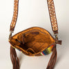 ADBGA205 American Darling Fringed Saddle Blanket Hand Tooled Large Cross body Bag