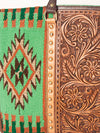 ADBGA206 American Darling Hand Tooled Saddle Blanket Genuine Leather Tote Bag
